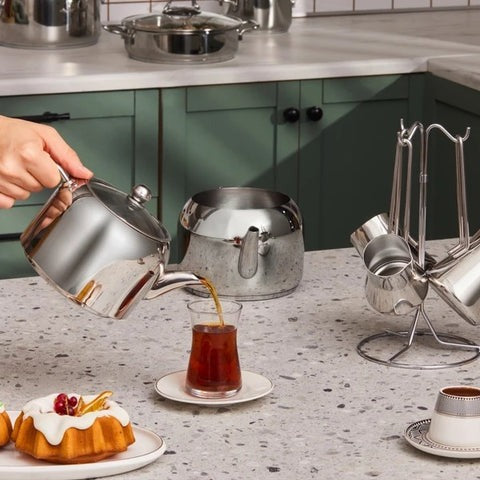 Karaca Belgrad Set de Casseroles en Acier Inoxydable 15 Pièces Karaca Belgrad Set de Casseroles en Acier Inoxydable 15 Pièces