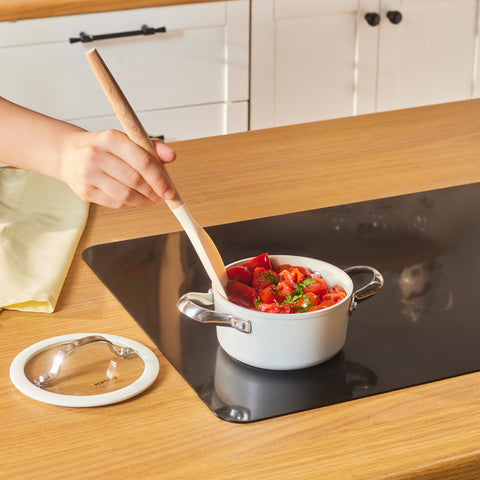 Karaca Swiss Crystal Almond Cream, Casserole avec Manche en Acier, 14cm Karaca Swiss Crystal Almond Cream, Casserole avec Manche en Acier, 14cm