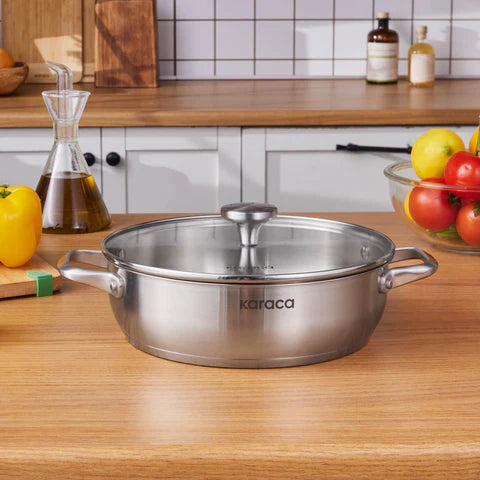 Karaca Elite – Casserole plate en acier inoxydable 26 cm, 3,4 L Karaca Elite – Casserole plate en acier inoxydable 26 cm, 3,4 L