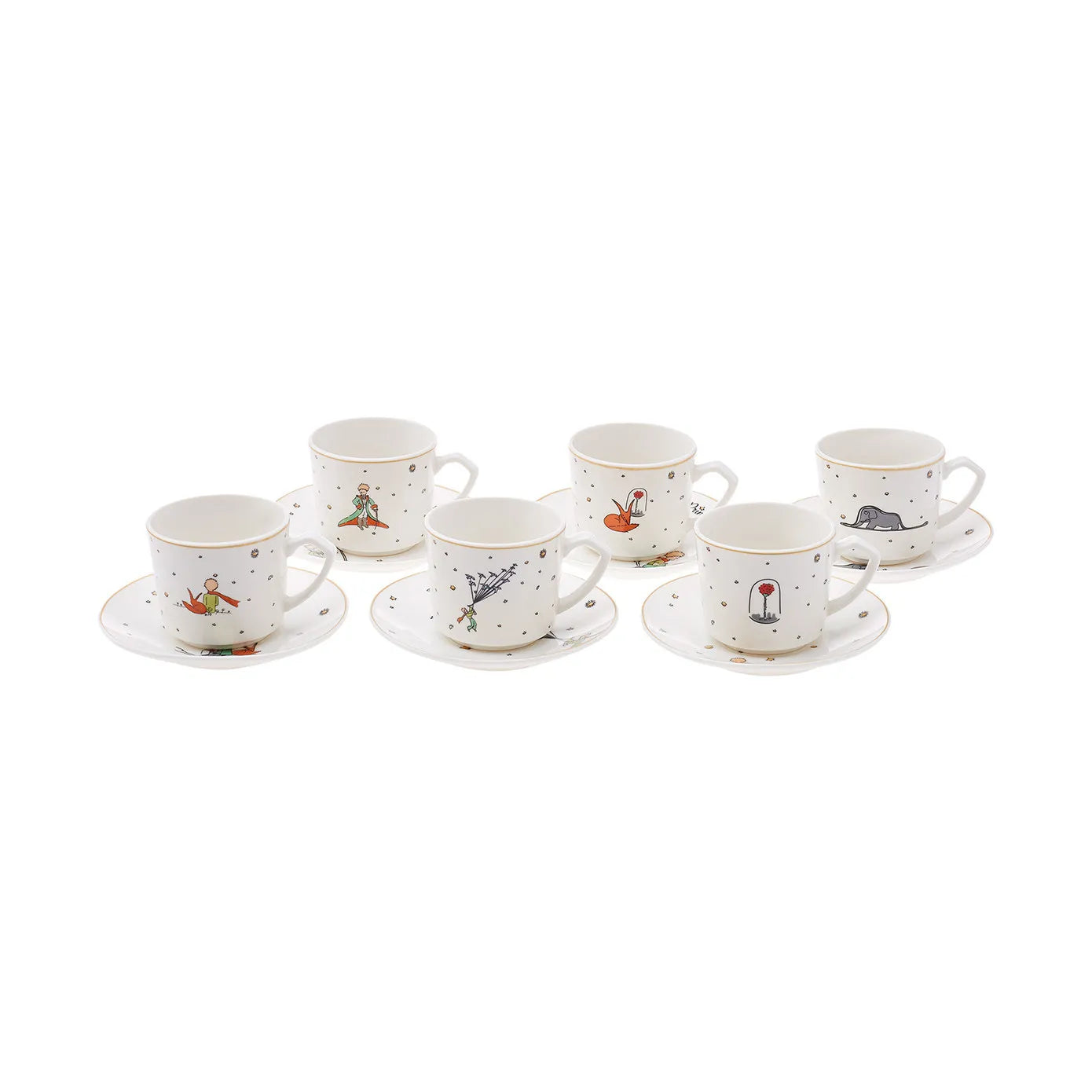 Ensemble De 6 Tasses à Café Karaca Boyoz 85 Ml Avec Soucoupes - Porcelaine, Design Unique - Pour Café Ou Thé