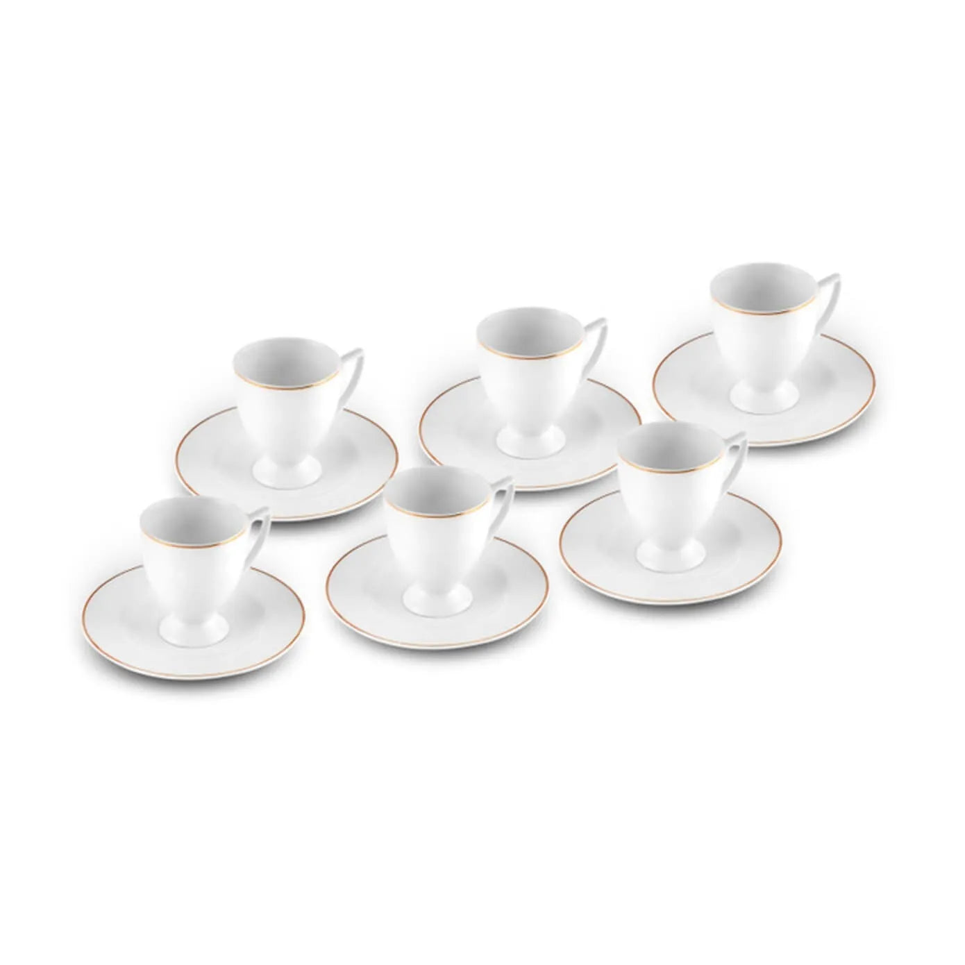 Service à Café Karaca Autumn - 6 Tasses Expresso Et Soucoupes En Porcelaine