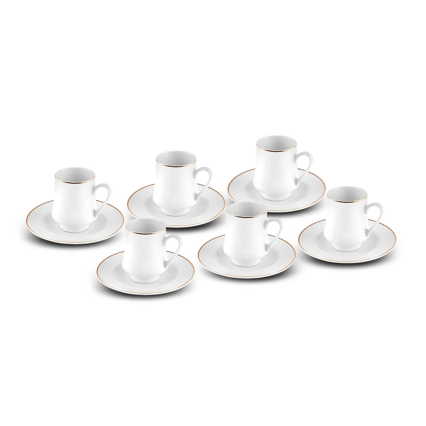 Set De Tasses à Café Turc Karaca - 6 Tasses 90 Ml + Soucoupes + Plateau En Bambou - Rouge - Cadeau Élégant