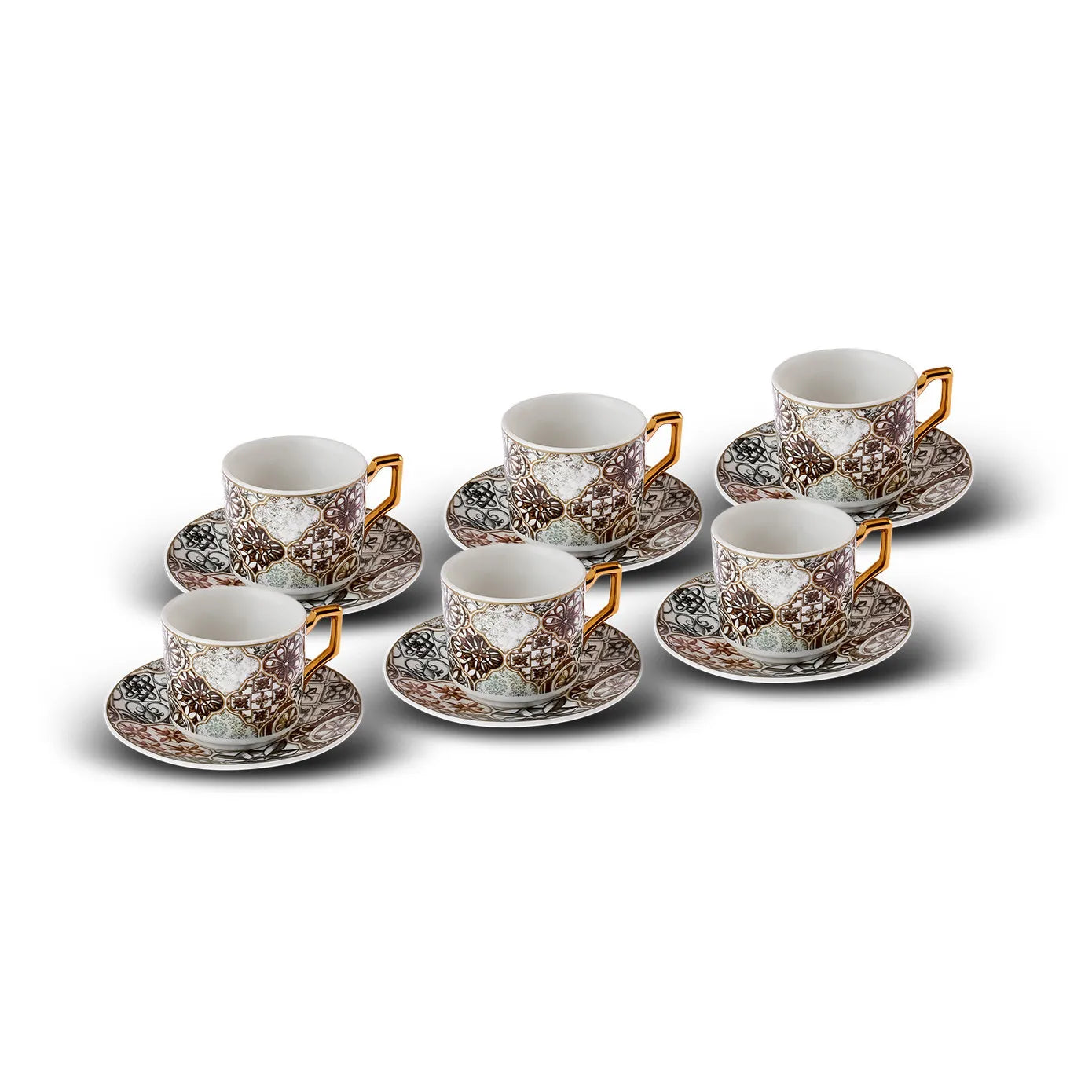 KARACA Service à Café Pour 6 Personnes - Multicolore, Design Élégant - Pour Café, Thé, Réunions Conviviales