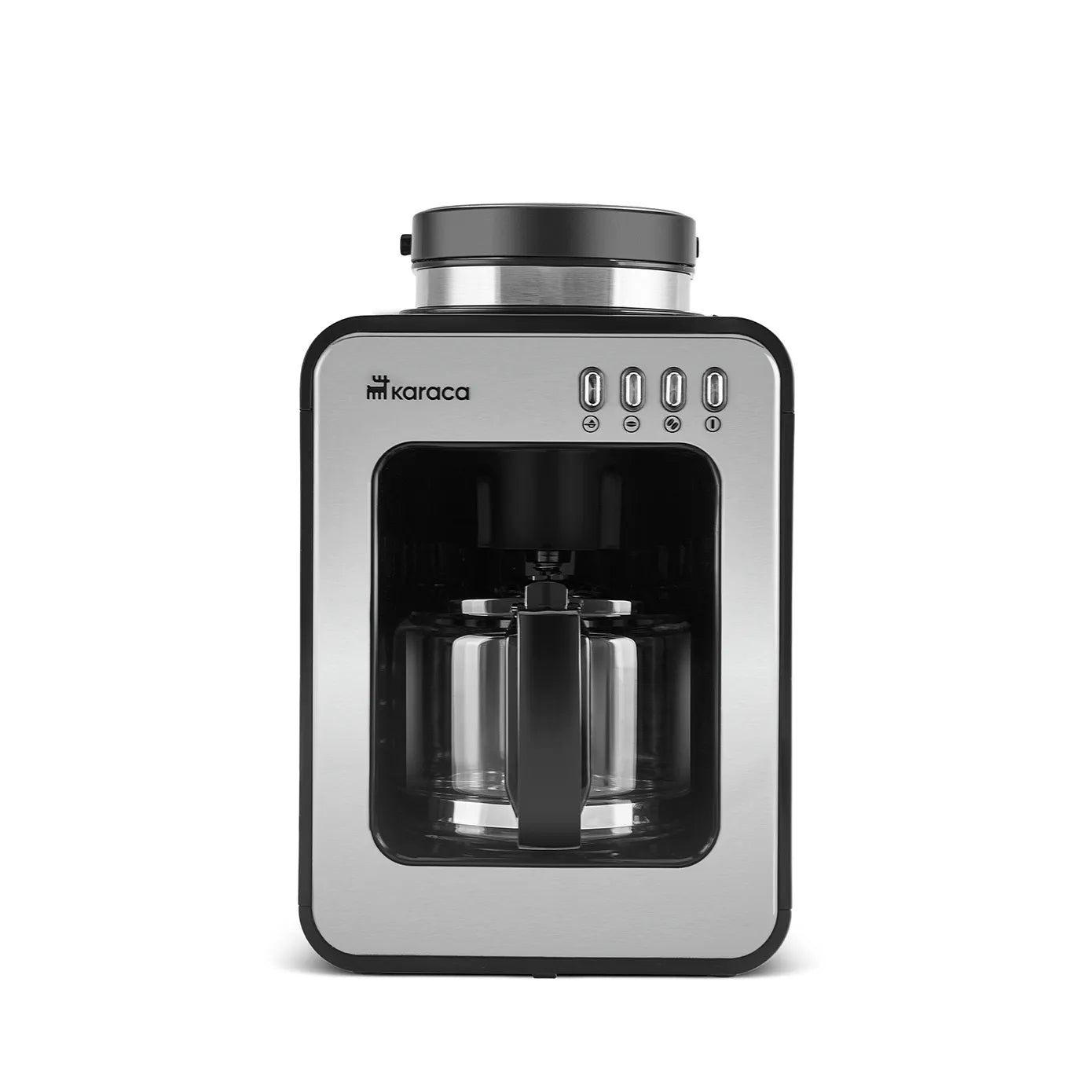 Melitta Cafetière à Filtre AromaFresh Glass Pro X Noire, avec Moulin à