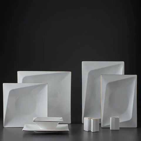 Service de table carré Jumbo Fold Gold 58 pièces pour 12 personnes