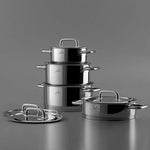 Set de casseroles en acier Jumbo Metalix – 8 pièces, fond induction