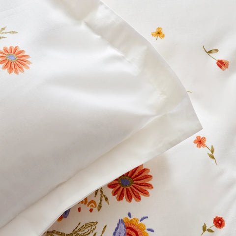 Karaca Home Clarice Housse de Couette et Jeté de Lit 100% Coton Double Multicolore