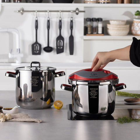 Karaca Orbit Set d'autocuiseurs 6+8 L Rouge