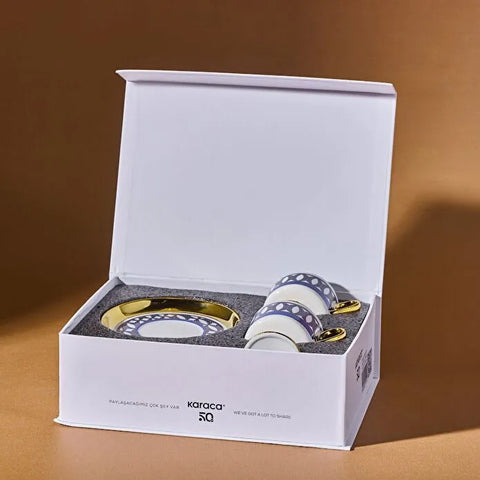 Karaca Hilal Ensemble De Tasses À Café Pour 2 Personnes 85 Ml