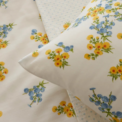 Sarah Anderson Morsey, Ensemble de Couette Matelassée pour lit Double, Jaune