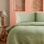 Karaca Home Alia Ensemble De Couvre-lit À Volants 100% Coton Double Sauge