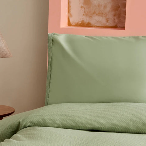 Karaca Home Alia Ensemble De Couvre-lit À Volants 100% Coton Double Sauge
