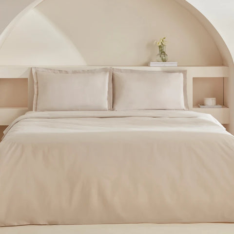 Karaca Home White Collection Lavin Ensemble de Housse de Couette 100% Coton Double Taille Beige
