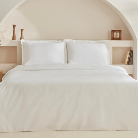 Karaca Home White Collection Lavin Parure de Lit Double 100% Coton Blanc