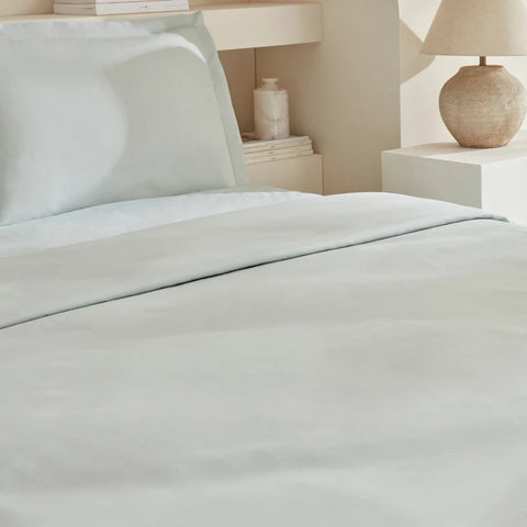 Karaca Home White Collection Lavin Ensemble de Housse de Couette 100% Coton Double Taille Sauge