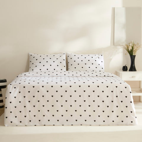 Sarah Anderson Amour, Ensemble de Housse de Couette, Double, Noir