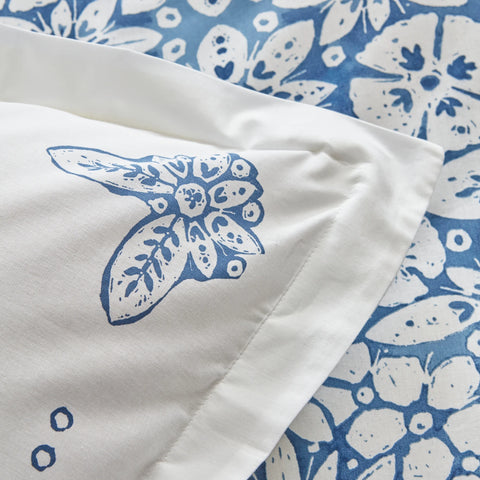 Ensemble de Literie Karaca Home Ida Bleu 100 % Coton Pour Lit Double