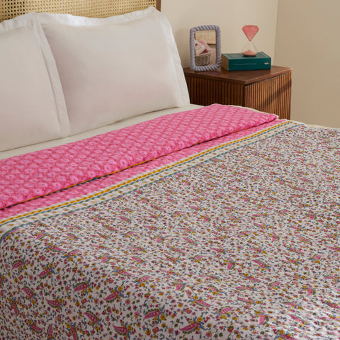 Sarah Anderson Chilena, Couvre-Lit Double Rose Poudré