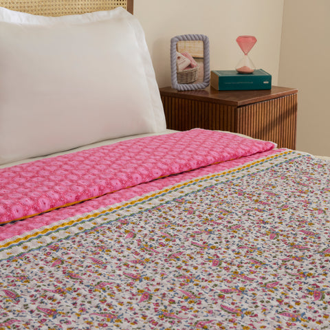 Sarah Anderson Chilena, Couvre-Lit Double Rose Poudré