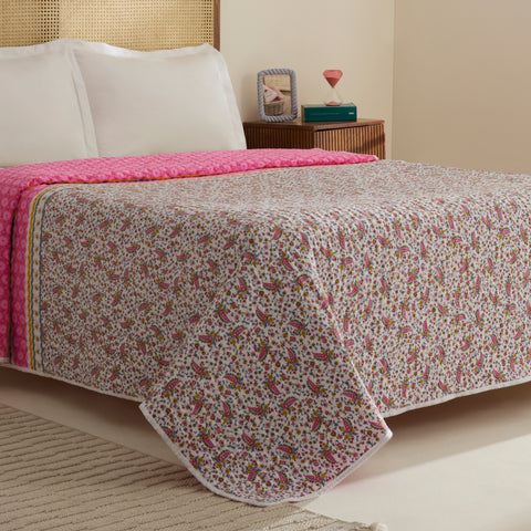 Sarah Anderson Chilena, Couvre-Lit Double Rose Poudré