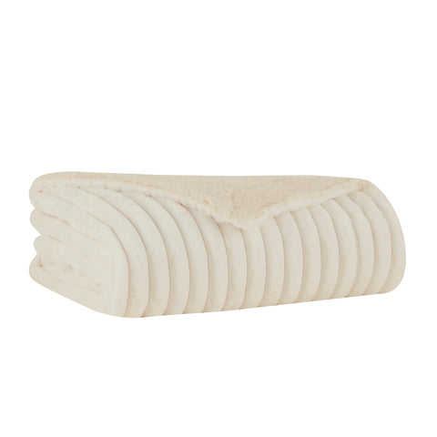 Karaca Stripe, Couverture, 130x150cm, Blanc