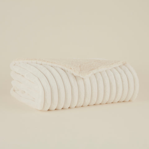 Karaca Stripe, Couverture, 130x150cm, Blanc