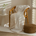 Karaca Stripe, Couverture, 130x150cm, Blanc