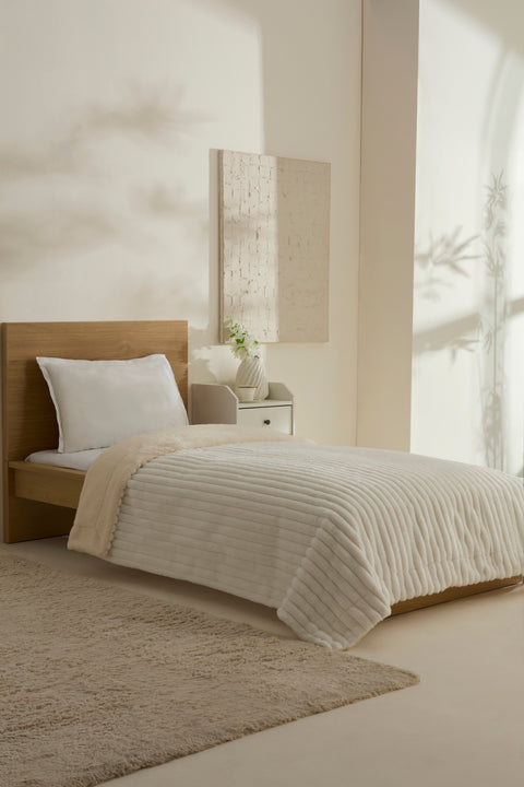 Karaca Stripe, Couverture, 150x200cm, Blanc