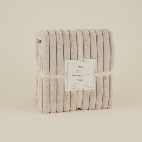 Karaca Stripe Sherpa, Couverture, 150x200cm, Gris