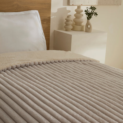 Karaca Stripe Sherpa, Couverture, 150x200cm, Gris