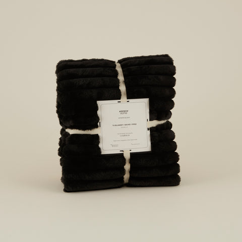 Karaca Stripe, Couverture, 130x150cm, Noir