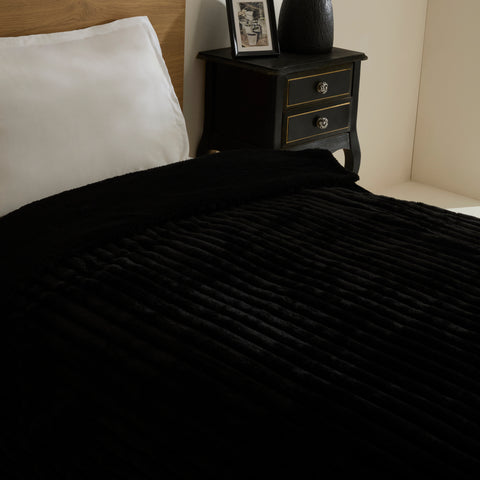 Karaca Stripe, Couverture, 150x200cm, Noir