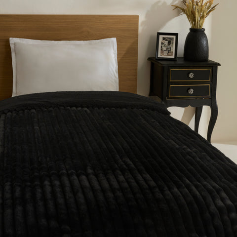 Karaca Stripe, Couverture, 150x200cm, Noir