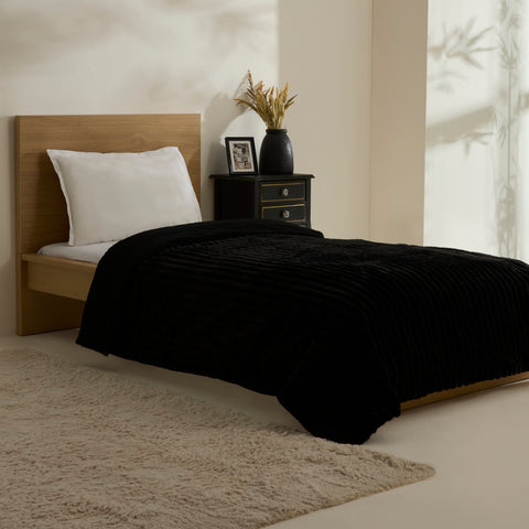 Karaca Stripe, Couverture, 150x200cm, Noir