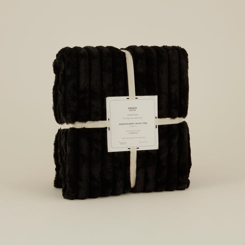 Karaca Stripe, Couverture, 150x200cm, Noir