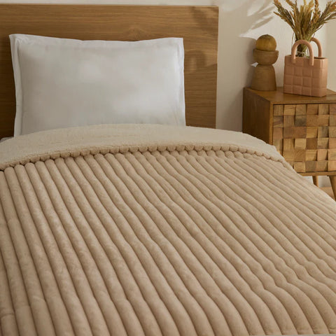 Karaca Rabbit Sher Couette 1 Place Beige