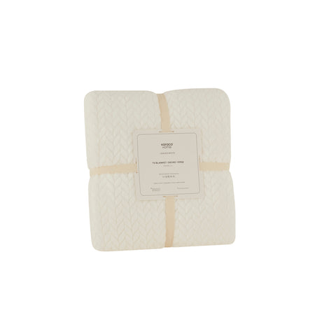 Karaca Leaves, Couverture, 130x150cm, Blanc