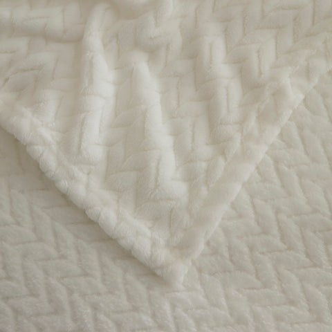 Karaca Leaves, Couverture, 150x200cm, Blanc