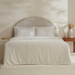 Karaca Leaves, Couverture, Double, Blanc