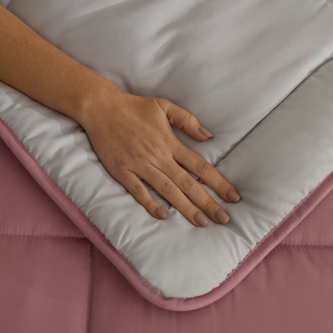 Karaca Double Face Couette Pudra - Gris clair 135X200