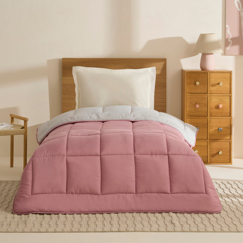 Karaca Double Face Couette Pudra - Gris clair 135X200