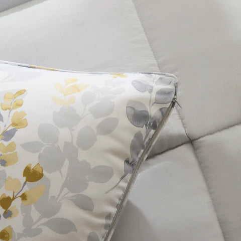 Karaca Leaf Gris Ensemble Couette Simple 135x200 + 50x70