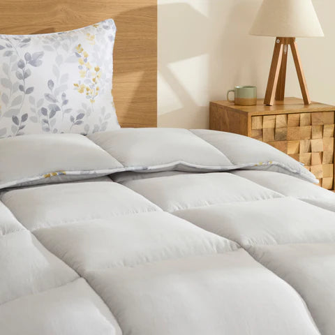 Karaca Leaf – Ensemble couette une personne gris 155 x 220 + 50 x 70