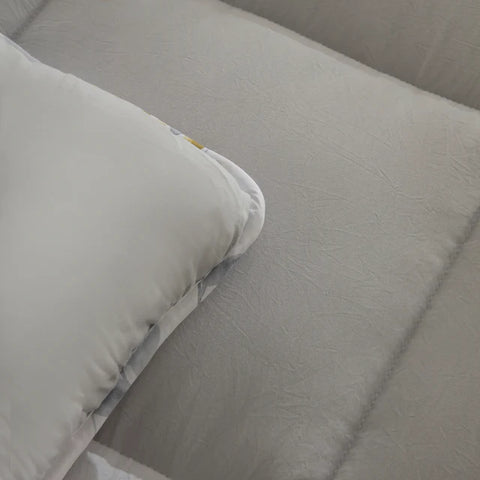 Karaca Leaf Gris – Ensemble Couette Double 200x200 + 2x50x70
