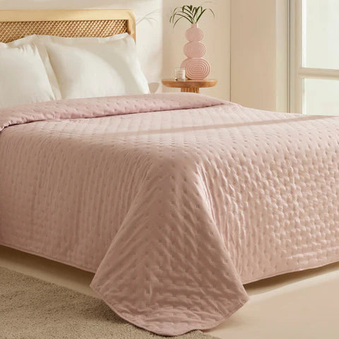 Breezy – Jeté de lit rose poudré 160 x 240 cm