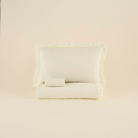 Fiona, Set de Couvre-lit, Double, Écru