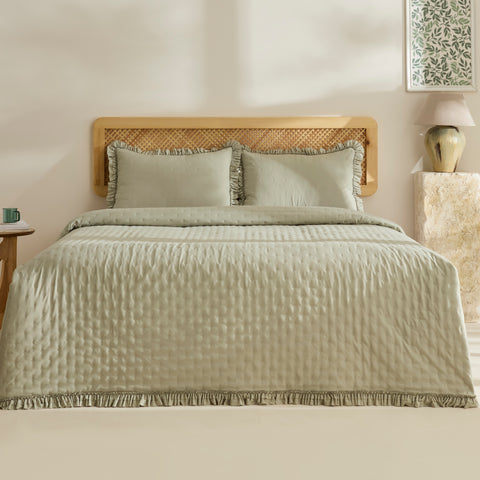 Fiona, Set de Couvre-lit, Double, Vert Sauge