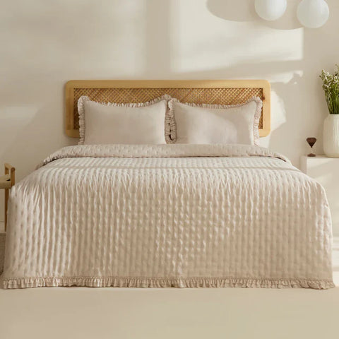 Karaca Home Fiona Ensemble Couvre-lit, Double, Beige