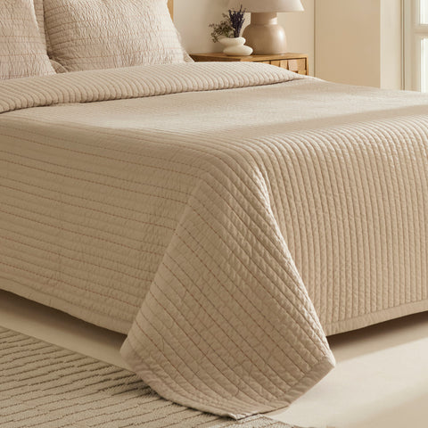 Manon, Set de Couvre-lit, Double, Beige