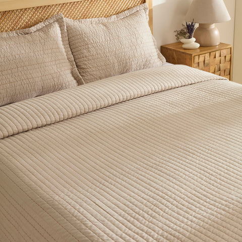 Manon, Set de Couvre-lit, Double, Beige